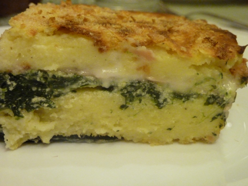 Gateau di patate con spinaci