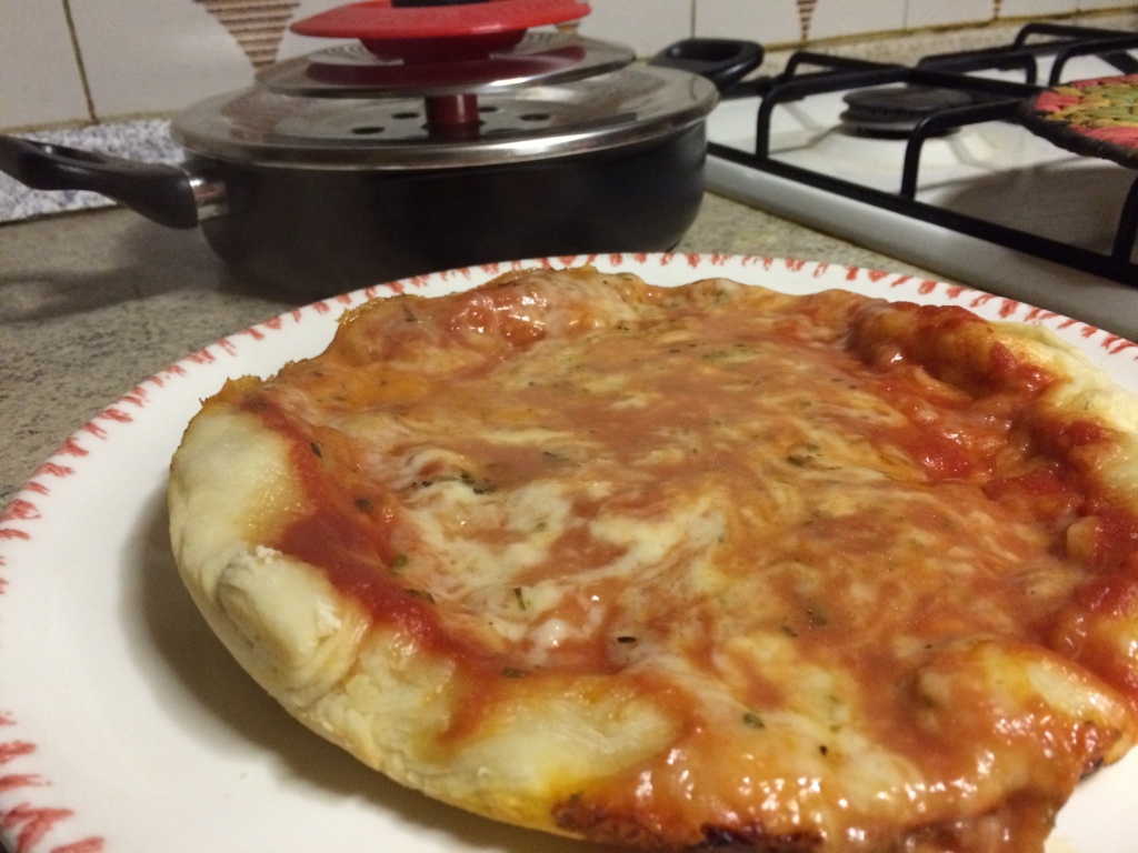 Pizza cotta sul gas